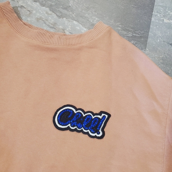 Essentiel Antwerp "Chill!" Long Sleeves Sweater. Pinkish Nude. Beaded Logo. S. - Picture 2 of 9